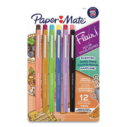 Paper Mate® wholesale. Flair Scented Felt Tip Marker Pen, Medium 0.7 Mm, Assorted Colors Ink-barrel, 12-pack. HSD Wholesale: Janitorial Supplies, Breakroom Supplies, Office Supplies.