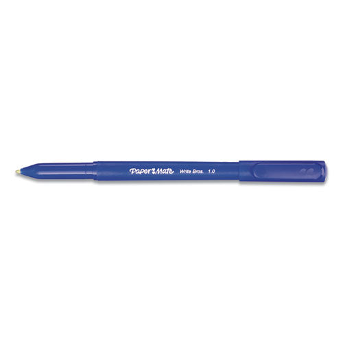 Paper Mate® wholesale. Write Bros. Stick Ballpoint Pen, Medium 1mm, Blue Ink-barrel, Dozen. HSD Wholesale: Janitorial Supplies, Breakroom Supplies, Office Supplies.