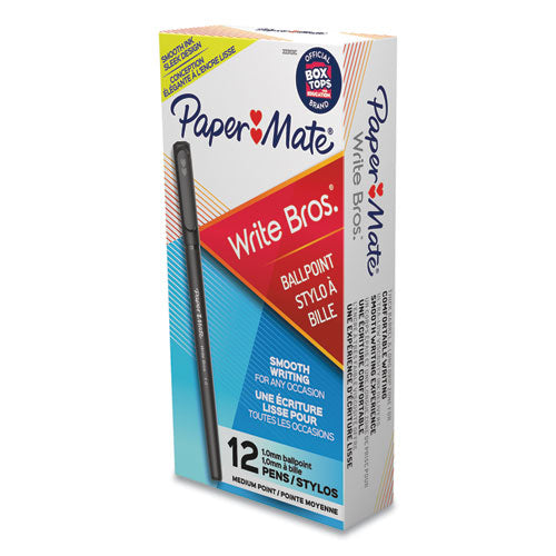 Paper Mate® wholesale. Write Bros. Stick Ballpoint Pen, Medium 1mm, Black Ink-barrel, Dozen. HSD Wholesale: Janitorial Supplies, Breakroom Supplies, Office Supplies.