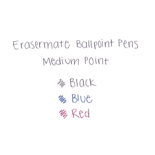 Paper Mate® wholesale. Eraser Mate Stick Ballpoint Pen, Medium 1mm, Red Ink-barrel, Dozen. HSD Wholesale: Janitorial Supplies, Breakroom Supplies, Office Supplies.