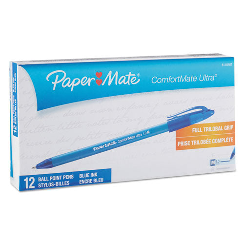 Paper Mate® wholesale. Comfortmate Ultra Stick Ballpoint Pen, Medium 1mm, Blue Ink-barrel, Dozen. HSD Wholesale: Janitorial Supplies, Breakroom Supplies, Office Supplies.