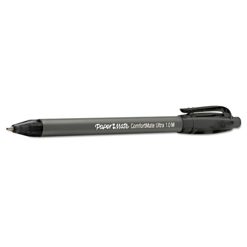 Paper Mate® wholesale. Comfortmate Ultra Retractable Ballpoint Pen, 1mm, Black Ink-barrel, Dozen. HSD Wholesale: Janitorial Supplies, Breakroom Supplies, Office Supplies.