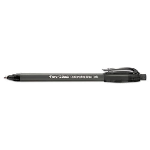 Paper Mate® wholesale. Comfortmate Ultra Retractable Ballpoint Pen, 1mm, Black Ink-barrel, Dozen. HSD Wholesale: Janitorial Supplies, Breakroom Supplies, Office Supplies.