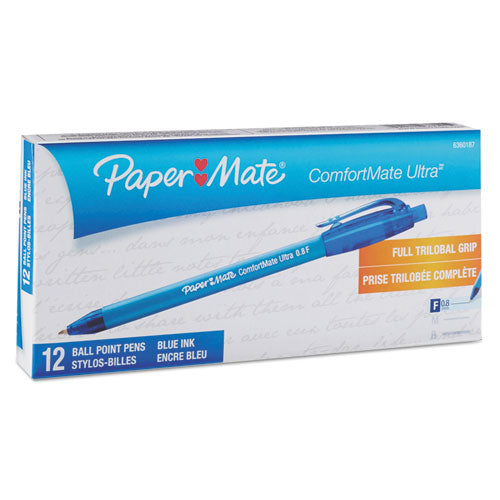 Paper Mate® wholesale. Comfortmate Ultra Retractable Ballpoint Pen, 0.8mm, Blue Ink-barrel, Dozen. HSD Wholesale: Janitorial Supplies, Breakroom Supplies, Office Supplies.