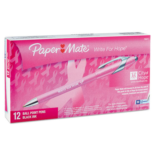 Paper Mate® wholesale. Flexgrip Elite Write For Hope Retractable Ballpoint Pen, 1mm, Black Ink-pack Barrel, Dozen. HSD Wholesale: Janitorial Supplies, Breakroom Supplies, Office Supplies.