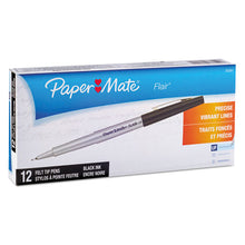 Load image into Gallery viewer, Paper Mate® wholesale. Flair Felt Tip Stick Porous Point Marker Pen, 0.4mm, Black Ink-barrel, Dozen. HSD Wholesale: Janitorial Supplies, Breakroom Supplies, Office Supplies.