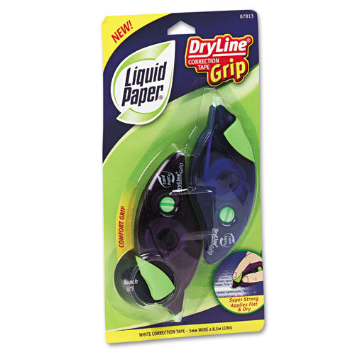 Paper Mate® Liquid Paper® wholesale. Dryline Grip Correction Tape, 1-5" X 335", Blue-purple Dispensers, 2-pack. HSD Wholesale: Janitorial Supplies, Breakroom Supplies, Office Supplies.