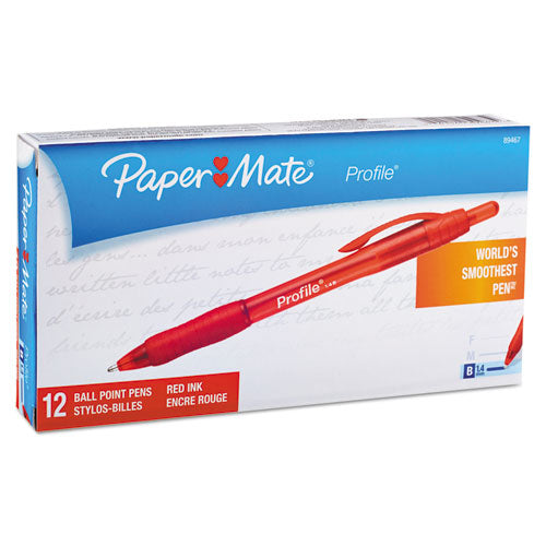 Paper Mate® wholesale. Profile Retractable Ballpoint Pen, Bold 1.4mm, Red Ink-barrel, Dozen. HSD Wholesale: Janitorial Supplies, Breakroom Supplies, Office Supplies.