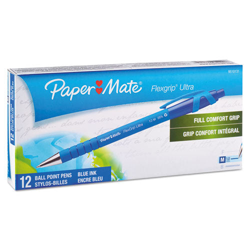 Paper Mate® wholesale. Flexgrip Ultra Retractable Ballpoint Pen, Medium 1mm, Blue Ink-barrel, Dozen. HSD Wholesale: Janitorial Supplies, Breakroom Supplies, Office Supplies.