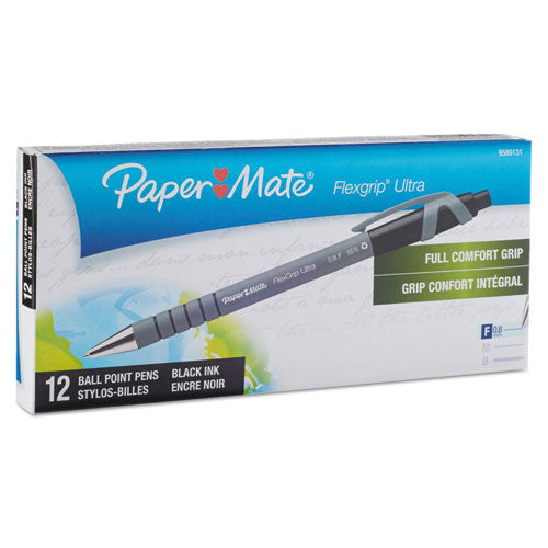 Paper Mate® wholesale. Flexgrip Ultra Retractable Ballpoint Pen, 0.8mm, Black Ink, Gray-black Barrel, Dozen. HSD Wholesale: Janitorial Supplies, Breakroom Supplies, Office Supplies.