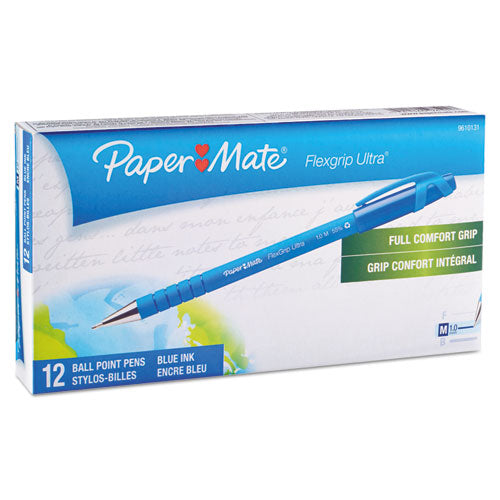 Paper Mate® wholesale. Flexgrip Ultra Stick Ballpoint Pen, Medium 1mm, Blue Ink-barrel, Dozen. HSD Wholesale: Janitorial Supplies, Breakroom Supplies, Office Supplies.