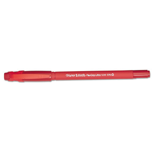 Paper Mate® wholesale. Flexgrip Ultra Stick Ballpoint Pen, Medium 1mm, Red Ink-barrel, Dozen. HSD Wholesale: Janitorial Supplies, Breakroom Supplies, Office Supplies.