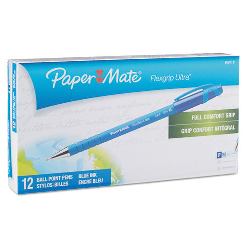 Paper Mate® wholesale. Flexgrip Ultra Stick Ballpoint Pen, Fine 0.8mm, Blue Ink-barrel, Dozen. HSD Wholesale: Janitorial Supplies, Breakroom Supplies, Office Supplies.