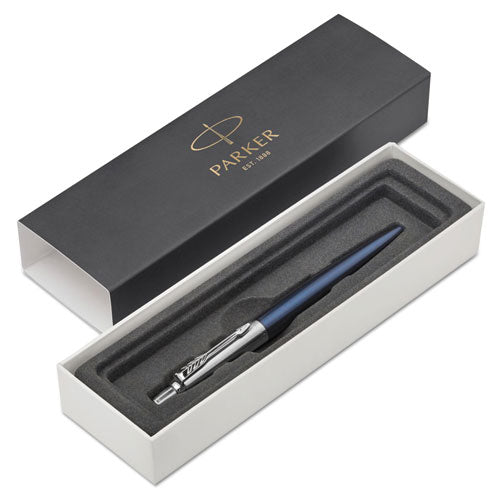 Parker® wholesale. Jotter Retractable Ballpoint Pen Gift Box, 1mm, Blue Ink, Royal Blue-chrome Barrel. HSD Wholesale: Janitorial Supplies, Breakroom Supplies, Office Supplies.