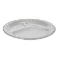 Pactiv wholesale. PACTIV Laminated Foam Dinnerware, 3-compartment Plate, 8.88