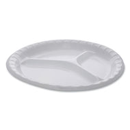 Pactiv wholesale. PACTIV Laminated Foam Dinnerware, 3-compartment Plate, 10.25