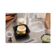 Load image into Gallery viewer, Earthchoice Vented Dual Color Microwavable Hinged Lid Container, 1-compartment, 16 Oz, 6 X 6 X 3, Black-clear, 321-carton