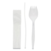 Load image into Gallery viewer, Pactiv wholesale. PACTIV Fieldware Polypropylene Cutlery Kit, Spork, 10 X 8 Napkin, Standard Straw, Mediumweight, White, 1,000-carton. HSD Wholesale: Janitorial Supplies, Breakroom Supplies, Office Supplies.