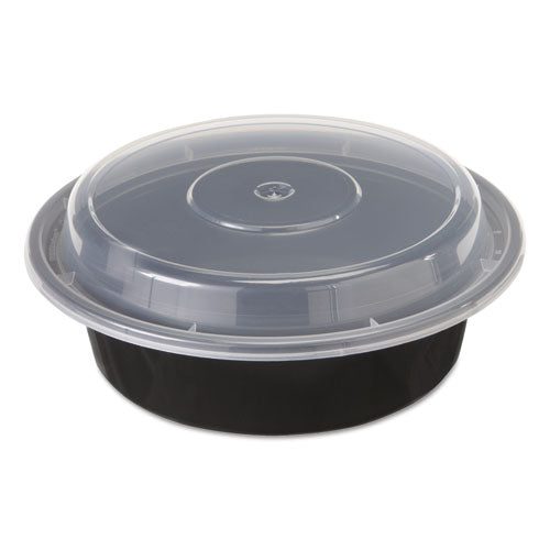 Pactiv wholesale. Versatainers, 16 Oz, 6" Diameter, Black-clear, 150-carton. HSD Wholesale: Janitorial Supplies, Breakroom Supplies, Office Supplies.