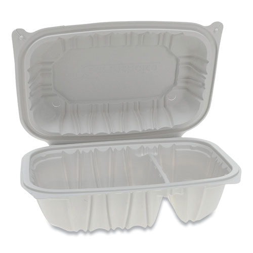 Pactiv wholesale. Vented Microwavable Hinged-lid Takeout Container, 2-compartment, 9 X 6 X 3.1, White, 170-carton. HSD Wholesale: Janitorial Supplies, Breakroom Supplies, Office Supplies.