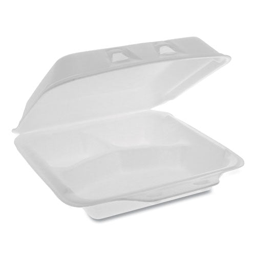 Pactiv wholesale. PACTIV Smartlock Foam Hinged Containers, Small, 3-compartment, 7.5 X 8 X 2.63, White, 150-carton. HSD Wholesale: Janitorial Supplies, Breakroom Supplies, Office Supplies.