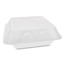 Load image into Gallery viewer, Pactiv wholesale. PACTIV Smartlock Foam Hinged Containers, Medium, 3-compartment, 8 X 8.5 X 3, White, 150-carton. HSD Wholesale: Janitorial Supplies, Breakroom Supplies, Office Supplies.