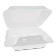 Load image into Gallery viewer, Pactiv wholesale. PACTIV Smartlock Foam Hinged Containers, Medium, 3-compartment, 8 X 8.5 X 3, White, 150-carton. HSD Wholesale: Janitorial Supplies, Breakroom Supplies, Office Supplies.