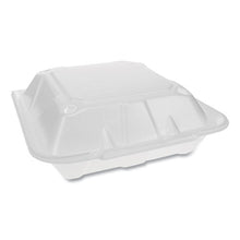 Load image into Gallery viewer, Pactiv wholesale. PACTIV Foam Hinged Lid Containers, Dual Tab Lock Economy, 3-compartment, 9.13 X 9 X 3.25, White, 150-carton. HSD Wholesale: Janitorial Supplies, Breakroom Supplies, Office Supplies.