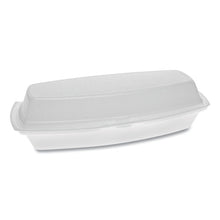 Load image into Gallery viewer, Pactiv wholesale. PACTIV Foam Hinged Lid Containers, Single Tab Lock Hot Dog, 7.25 X 3 X 2, White, 504-carton. HSD Wholesale: Janitorial Supplies, Breakroom Supplies, Office Supplies.