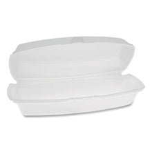 Load image into Gallery viewer, Pactiv wholesale. PACTIV Foam Hinged Lid Containers, Single Tab Lock Hot Dog, 7.25 X 3 X 2, White, 504-carton. HSD Wholesale: Janitorial Supplies, Breakroom Supplies, Office Supplies.