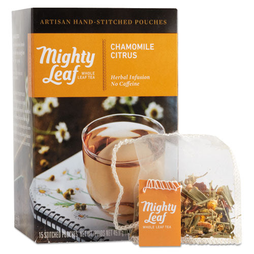 Mighty Leaf® Tea wholesale. Whole Leaf Tea Pouches, Chamomile Citrus, 15-box. HSD Wholesale: Janitorial Supplies, Breakroom Supplies, Office Supplies.