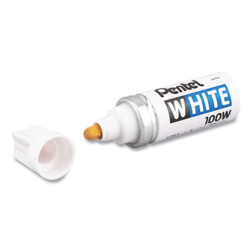 Pentel® wholesale. PENTEL Permanent Marker, Broad Bullet Tip, White. HSD Wholesale: Janitorial Supplies, Breakroom Supplies, Office Supplies.