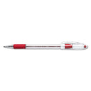 Pentel® wholesale. PENTEL RSVP Stick Ballpoint Pen, Fine 0.7mm, Red Ink, Clear-red Barrel, Dozen. HSD Wholesale: Janitorial Supplies, Breakroom Supplies, Office Supplies.