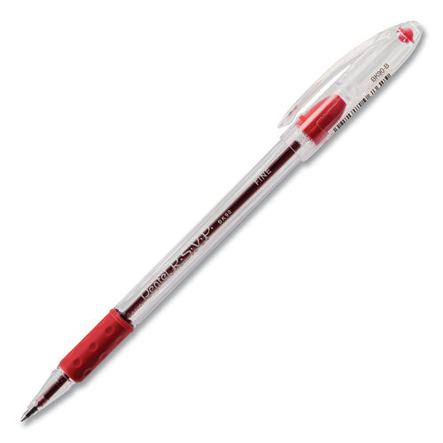 Pentel® wholesale. PENTEL RSVP Stick Ballpoint Pen, Fine 0.7mm, Red Ink, Clear-red Barrel, Dozen. HSD Wholesale: Janitorial Supplies, Breakroom Supplies, Office Supplies.