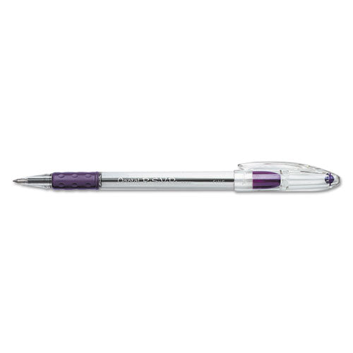 Pentel® wholesale. PENTEL RSVP Stick Ballpoint Pen, Fine 0.7mm, Violet Ink, Clear-violet Barrel, Dozen. HSD Wholesale: Janitorial Supplies, Breakroom Supplies, Office Supplies.