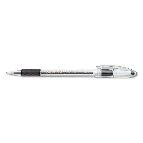 Pentel® wholesale. PENTEL RSVP Stick Ballpoint Pen, Medium 1mm, Black Ink, Translucent Barrel, Dozen. HSD Wholesale: Janitorial Supplies, Breakroom Supplies, Office Supplies.