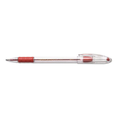 Pentel® wholesale. PENTEL RSVP Stick Ballpoint Pen, Medium 1mm, Red Ink, Clear-red Barrel, Dozen. HSD Wholesale: Janitorial Supplies, Breakroom Supplies, Office Supplies.