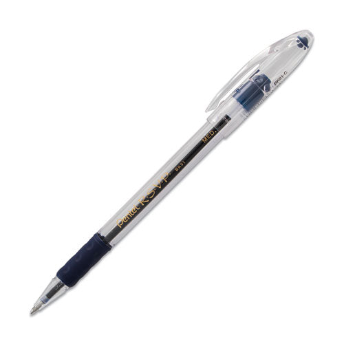 Pentel® wholesale. PENTEL RSVP Stick Ballpoint Pen, Medium 1mm, Blue Ink, Clear-blue Barrel, Dozen. HSD Wholesale: Janitorial Supplies, Breakroom Supplies, Office Supplies.