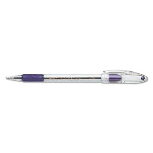 Pentel® wholesale. PENTEL RSVP Stick Ballpoint Pen, Medium 1mm, Violet Ink, Clear-violet Barrel, Dozen. HSD Wholesale: Janitorial Supplies, Breakroom Supplies, Office Supplies.