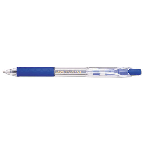 Pentel® wholesale. PENTEL RSVP RT Retractable Ballpoint Pen, Medium 1mm, Blue Ink, Clear Barrel, Dozen. HSD Wholesale: Janitorial Supplies, Breakroom Supplies, Office Supplies.