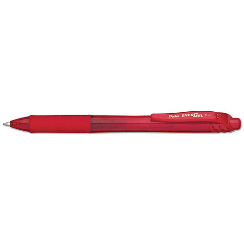Pentel® wholesale. PENTEL Energel-x Retractable Gel Pen, 0.7 Mm Metal Tip, Red Ink-barrel, Dozen. HSD Wholesale: Janitorial Supplies, Breakroom Supplies, Office Supplies.