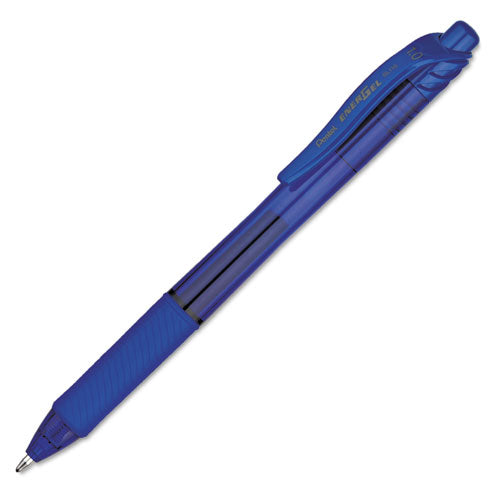 Pentel® wholesale. PENTEL Energel-x Retractable Gel Pen, 1 Mm Metal Tip, Blue Ink, Translucent Blue Barrel, Dozen. HSD Wholesale: Janitorial Supplies, Breakroom Supplies, Office Supplies.