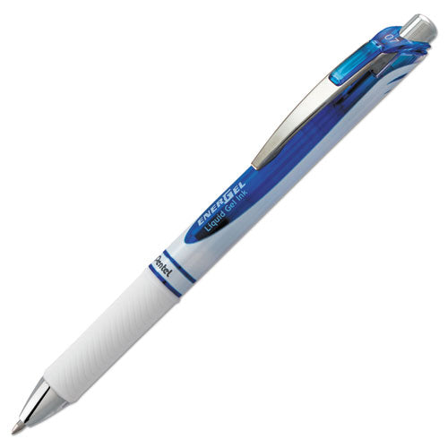 Pentel® wholesale. PENTEL Energel Rtx Retractable Gel Pen, 0.7 Mm, Blue Ink, White-blue Barrel. HSD Wholesale: Janitorial Supplies, Breakroom Supplies, Office Supplies.