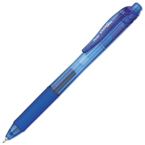 Pentel® wholesale. PENTEL Energel-x Retractable Gel Pen, 0.5 Mm Needle Tip, Blue Ink-barrel, Dozen. HSD Wholesale: Janitorial Supplies, Breakroom Supplies, Office Supplies.