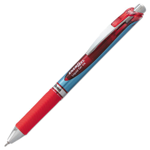Pentel® wholesale. PENTEL Energel Rtx Retractable Gel Pen, Fine 0.5 Mm, Red Ink, Silver-red Barrel. HSD Wholesale: Janitorial Supplies, Breakroom Supplies, Office Supplies.