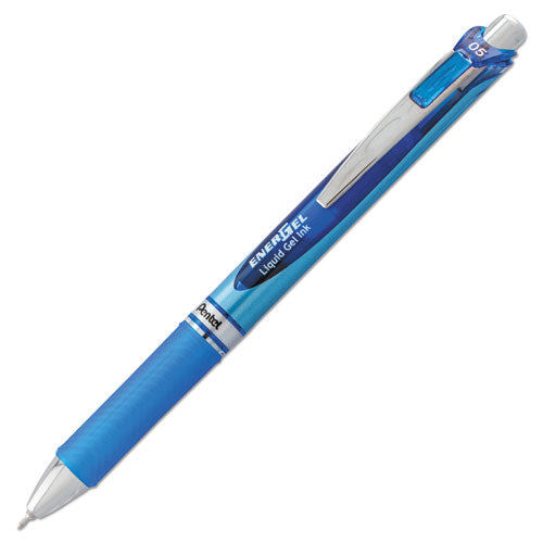 Pentel® wholesale. PENTEL Energel Rtx Retractable Gel Pen, Fine 0.5 Mm, Blue Ink, Silver-blue Barrel. HSD Wholesale: Janitorial Supplies, Breakroom Supplies, Office Supplies.