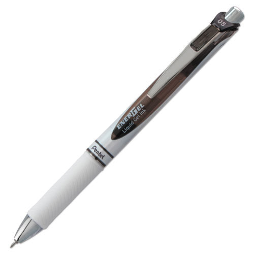 Pentel® wholesale. PENTEL Energel Rtx Retractable Gel Pen, 0.5 Mm, Black Ink, White-black Barrel. HSD Wholesale: Janitorial Supplies, Breakroom Supplies, Office Supplies.