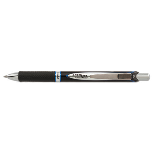 Pentel® wholesale. PENTEL Energel Pro Retractable Gel Pen, Medium 0.7mm, Blue Ink, Black Barrel. HSD Wholesale: Janitorial Supplies, Breakroom Supplies, Office Supplies.