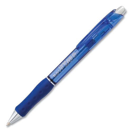 Pentel® wholesale. PENTEL RSVP Super Rt Retractable Ballpoint Pen, 1mm, Blue Ink-barrel, Dozen. HSD Wholesale: Janitorial Supplies, Breakroom Supplies, Office Supplies.