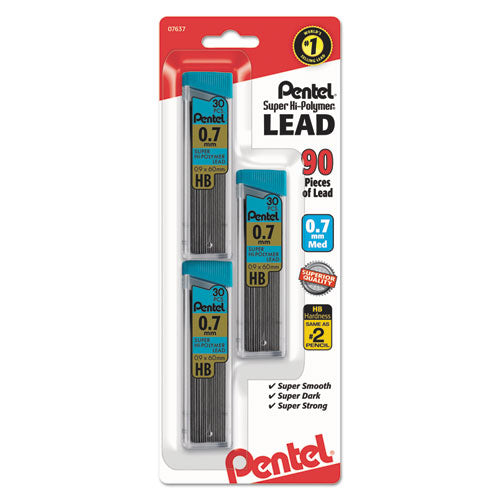 Pentel® wholesale. PENTEL Super Hi-polymer Lead Refills, 0.7 Mm, Hb, Black, 30-tube, 3 Tubes-pack. HSD Wholesale: Janitorial Supplies, Breakroom Supplies, Office Supplies.
